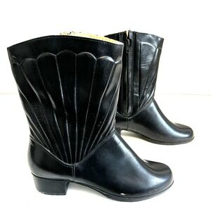 Vintage Sears Seashell Rain Boots Sherpa Lined Waterproof Women's Size 8‎ Wide